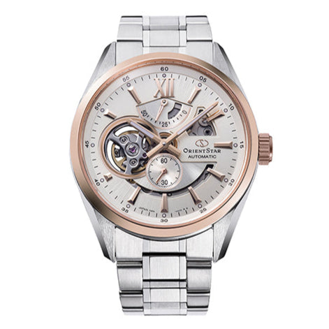 Orient Star Ivory Open Heart Automatic Men's Watch RE-AV0123G