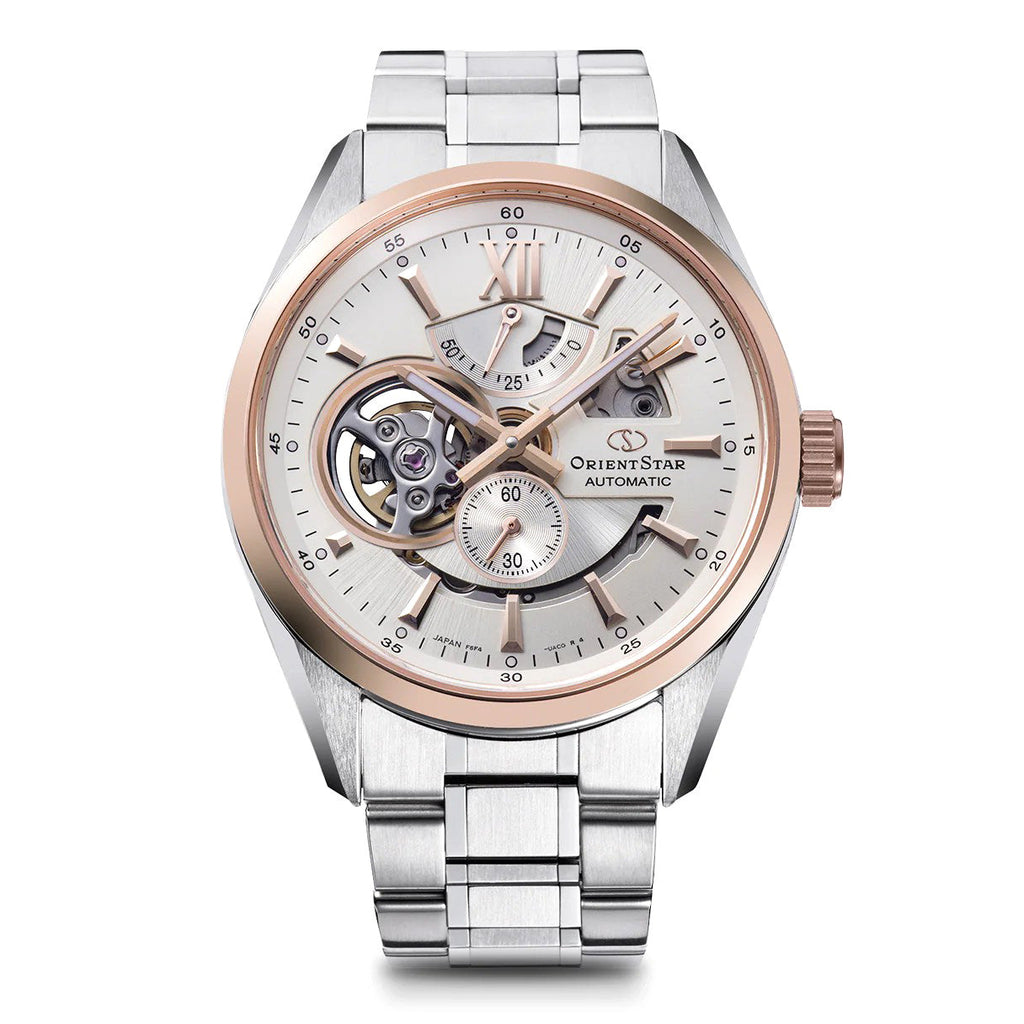 Orient Star Men's Ivory Silver Open Heart Automatic Watch RE-AV0123G