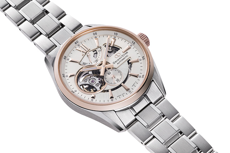 Orient Star Ivory Open Heart Automatic Men's Watch RE-AV0123G