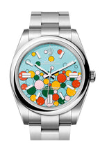 Rolex Oyster Perpetual 41 Turquoise Blue Celebration-motif Dial Stainless Steel Oyster 124300