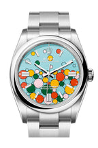 Rolex Oyster Perpetual 36 Turquoise Blue Celebration-motif Dial Stainless Steel