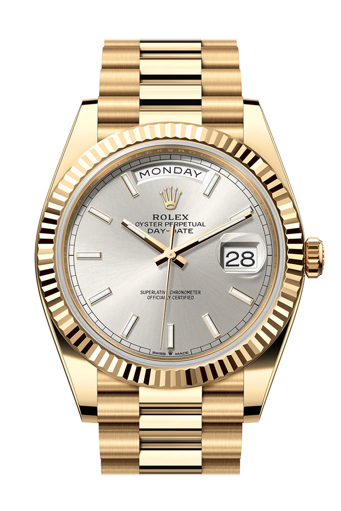 Rolex Day-Date 40 Silver Dial 18K Yellow Gold President