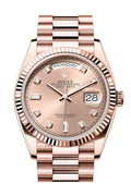 Rolex Day-Date 36 Rose Colour  Dial Fluted Bezel 18K Everose gold President