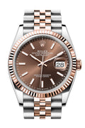 Rolex Datejust 36 Chocolate Dial Fluted Rose Gold Two Tone Jubilee  126231