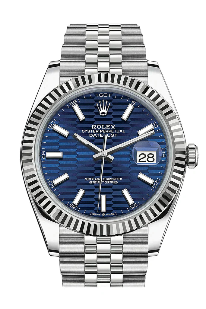 Rolex Datejust 126334-0032 Blue Fluted Dial Jubilee Bracelet