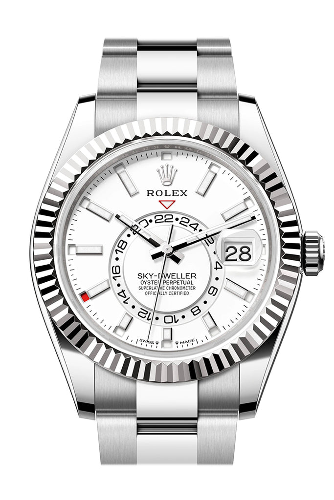 Rolex Sky Dweller 42 White Dial Stainless Steel Oyster Mens  336934
