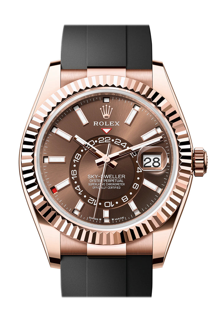 Rolex Sky Dweller 42 Chocolate Dial Rose Gold Mens  336235