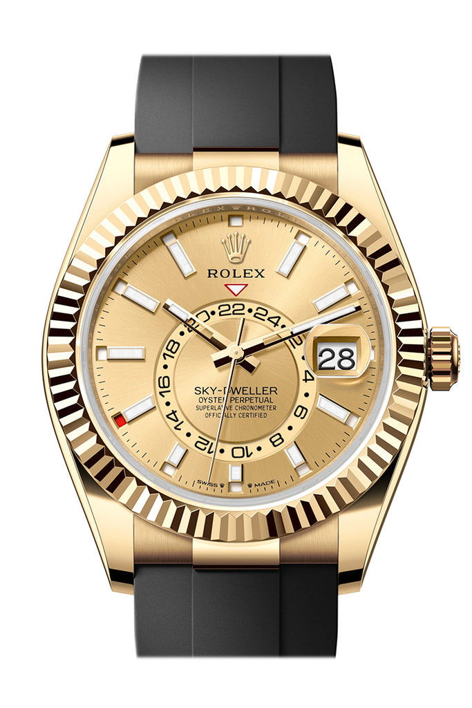 Rolex Sky Dweller 42 Champagne Dial Yellow Gold Mens  336238