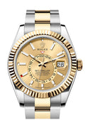Rolex Sky Dweller 42 Champagne Dial Yellow Gold Stainless Steel Oyster Mens  336933