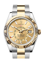 Rolex Sky Dweller 42 Champagne Dial Yellow Gold Stainless Steel Oyster Mens  336933
