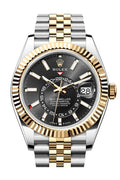 Rolex Sky Dweller 42 Black Dial Yellow Gold Stainless Steel Jubilee Mens  336933