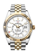 Rolex Sky Dweller 42 White Dial Yellow Gold Stainless Steel Jubilee Mens  336933