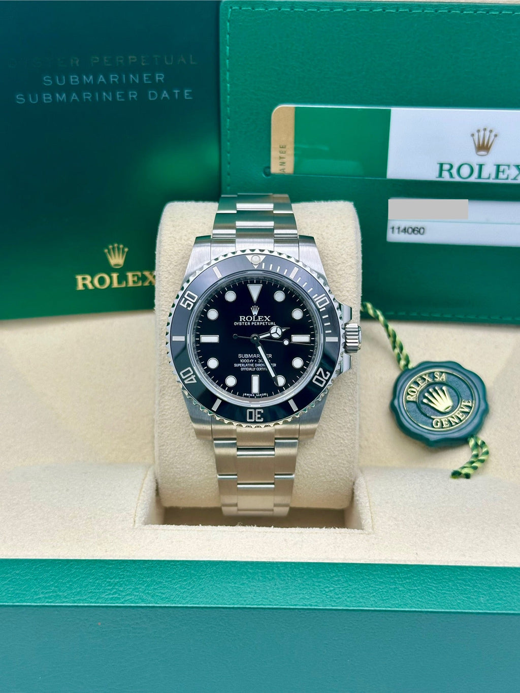 Rolex Steel No-Date Submariner  - Black Dial - 114060