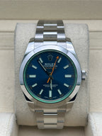 Rolex Steel Milgauss - Smooth Bezel - Blue Dial