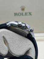 Rolex White Gold  Daytona 40  - Steel Index Dial - Black Oysterflex Strap - 116519LN