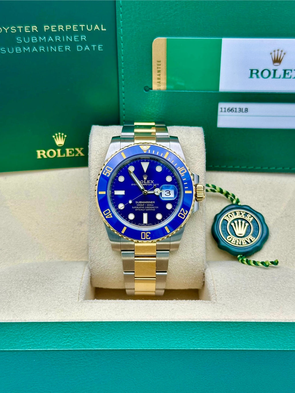 Rolex Steel and Gold Rolesor Submariner Date  - Blue Dial - 116613LB