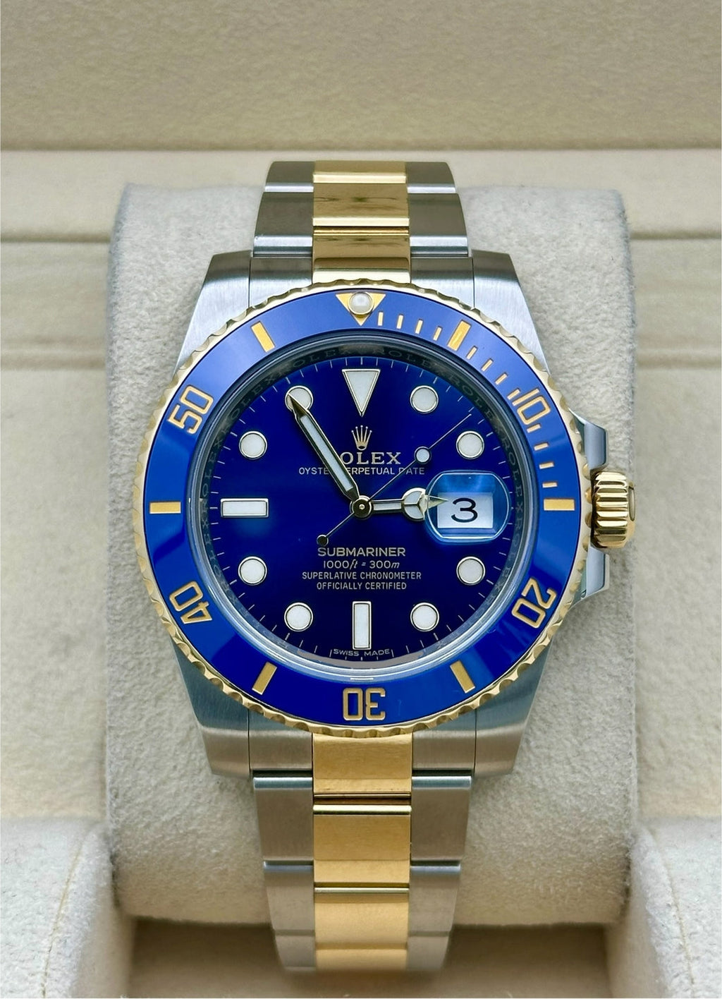 Rolex Steel and Gold Rolesor Submariner Date  - Blue Dial - 116613LB