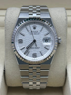 Rolex Land-Dweller 36 White Gold Oystersteel Intense White Honeycomb Motif Dial Fluted Bezel Flat Jubilee Bracelet 127234 - 2025