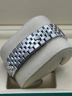 Rolex Land-Dweller 36 White Gold Oystersteel Intense White Honeycomb Motif Dial Fluted Bezel Flat Jubilee Bracelet 127234 - 2025