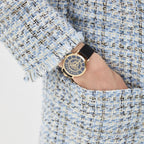 Versace Essential Ladies Black Gold Watch