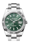 Rolex Datejust 41mm Stainless Steel Mens  126334 Green Fluted Dial with Oyster Bracelet