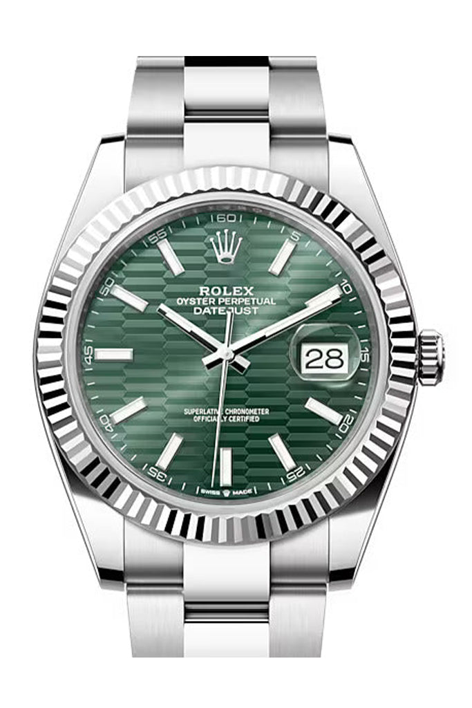 Rolex Datejust 41mm Stainless Steel Mens  126334 Green Fluted Dial with Oyster Bracelet
