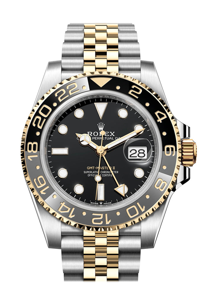 ROLEX GMT-Master II Black Dial Steel 18kt Yellow Gold