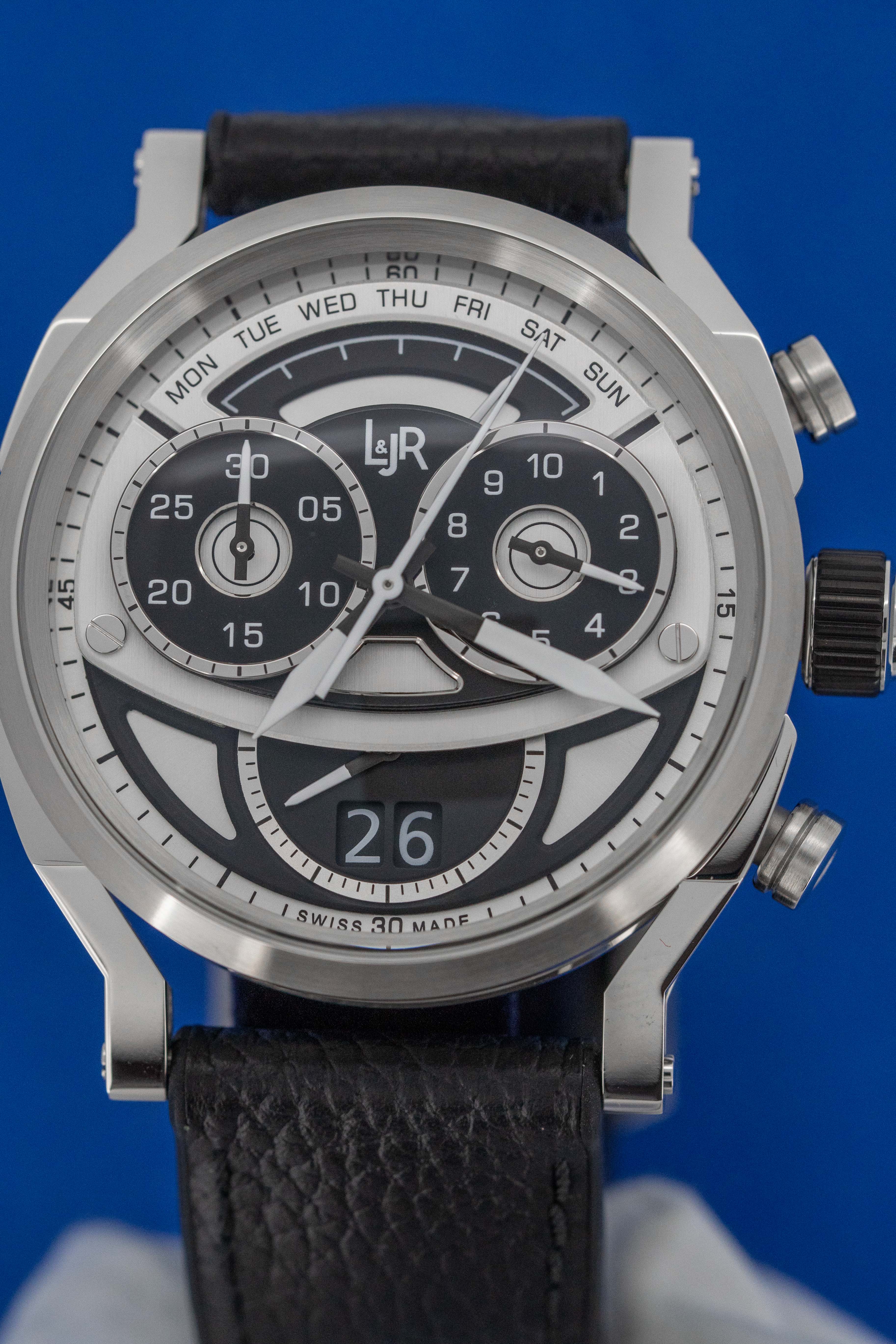L&JR Men's Chronograph Day Date Black Watch