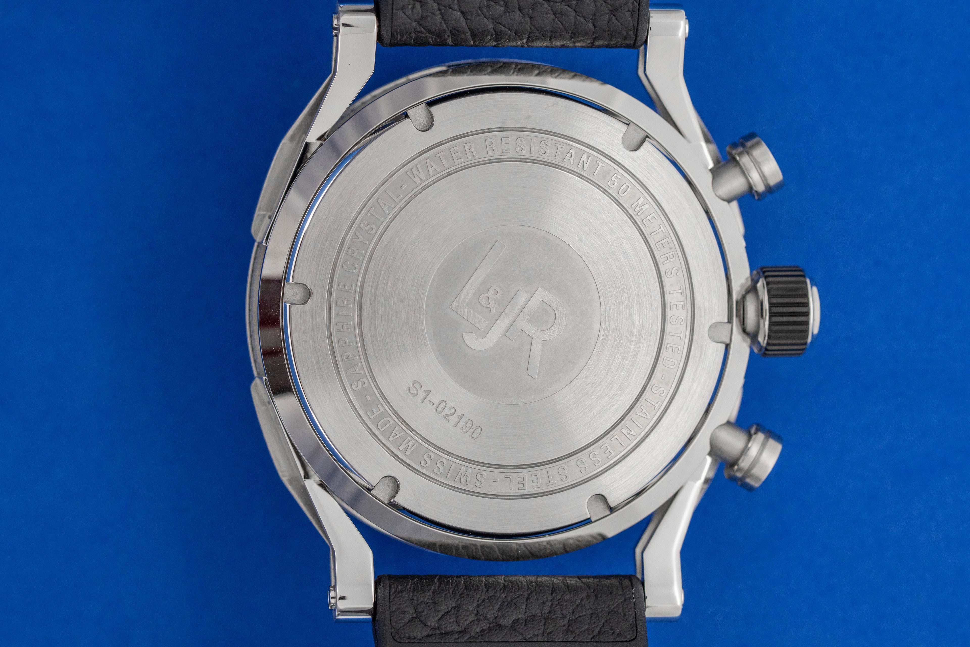 L&JR Men's Chronograph Day Date Black Watch