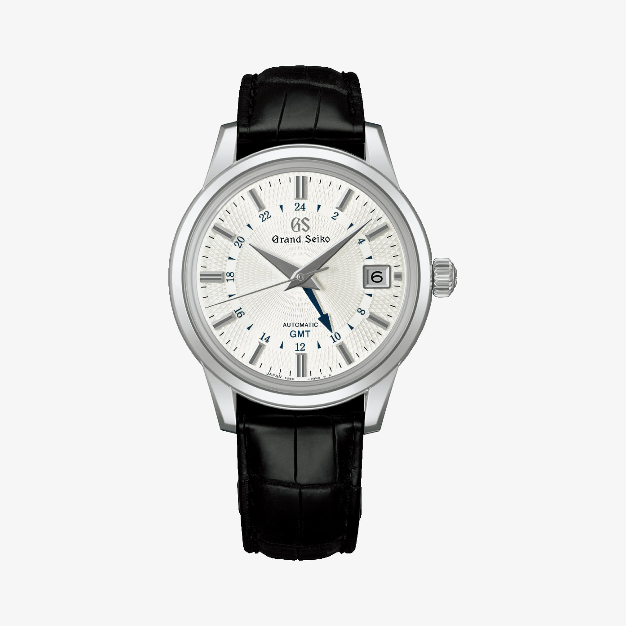 Automatic Mechanical GMT | 40mm, Crocodile Leather Strap, White Dial