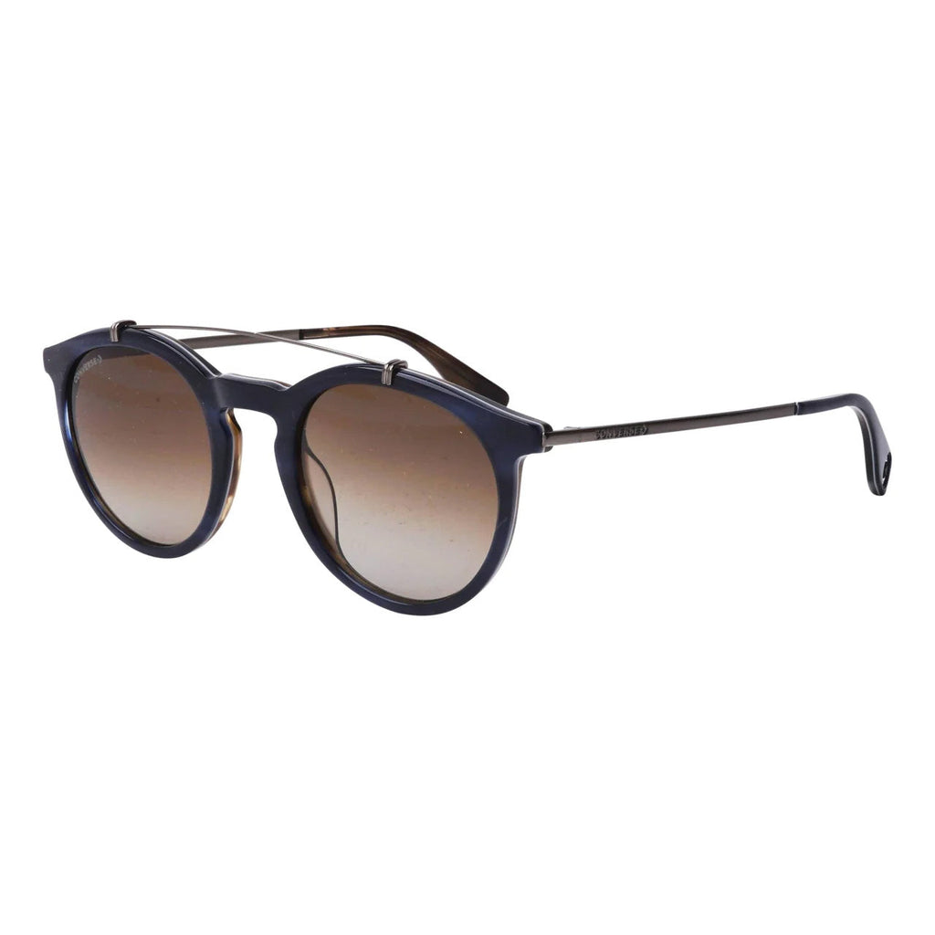 Converse Unisex Sunglasses Round Flat Top Navy and Brown