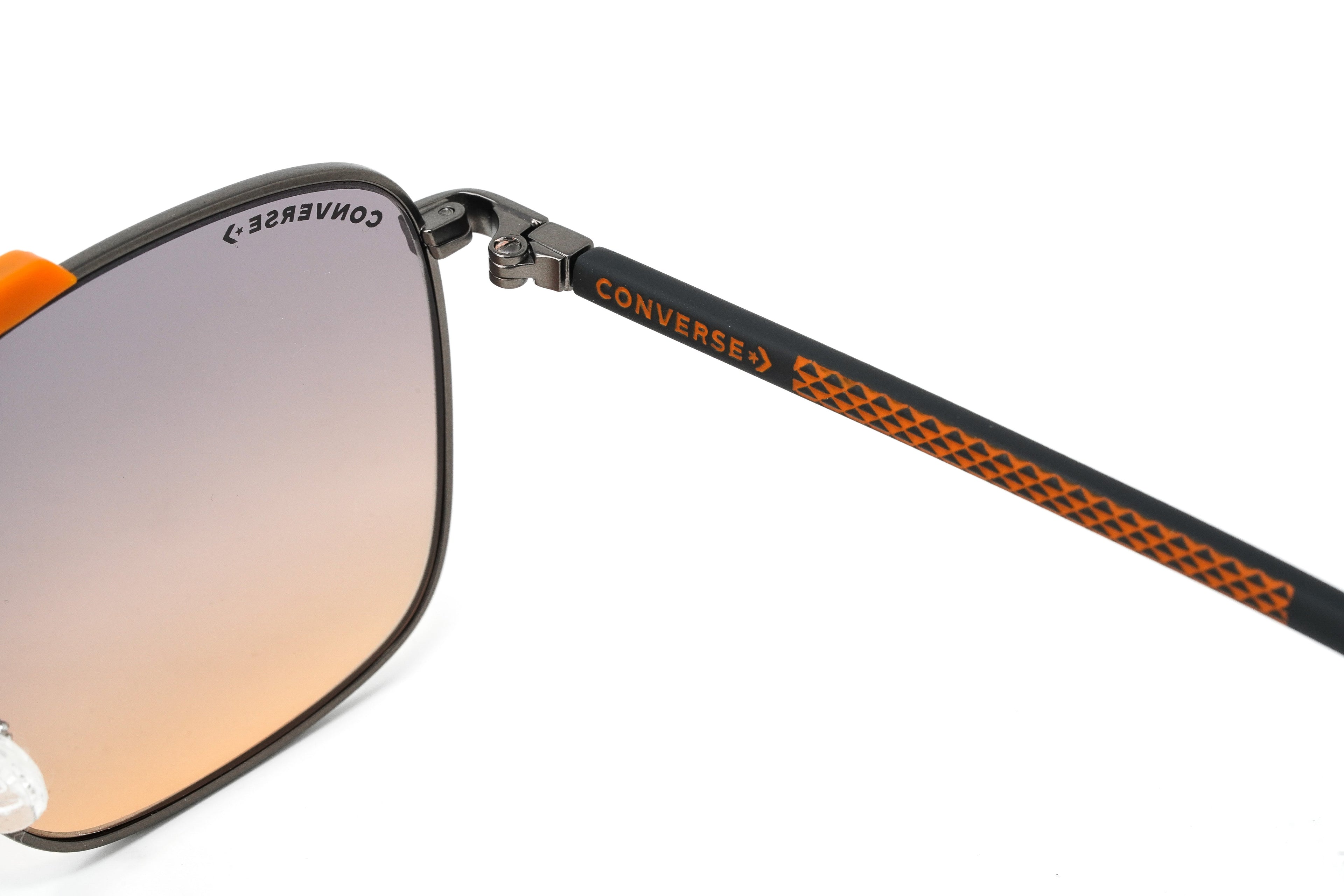 Converse Men's Sunglasses Square Flat Top Matte Grey and Orange