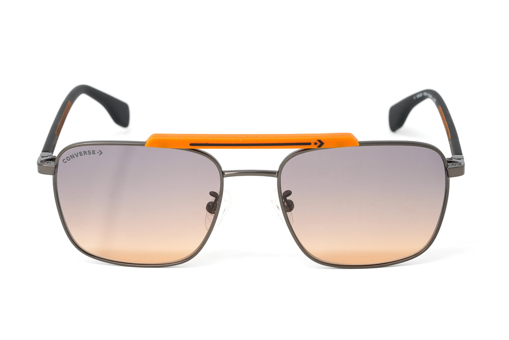 Converse Men's Sunglasses Square Flat Top Matte Grey and Orange