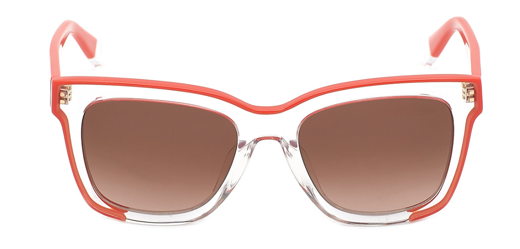 Furla Women's Sunglasses Classic Square Clear/Red