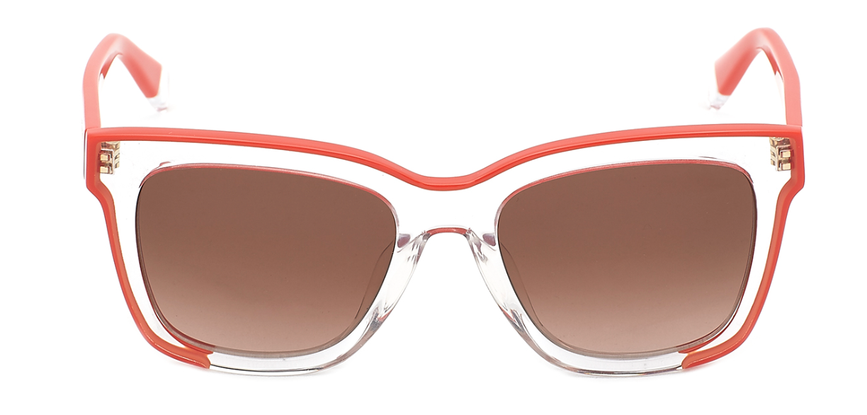 Furla Women's Sunglasses Classic Square Clear/Red