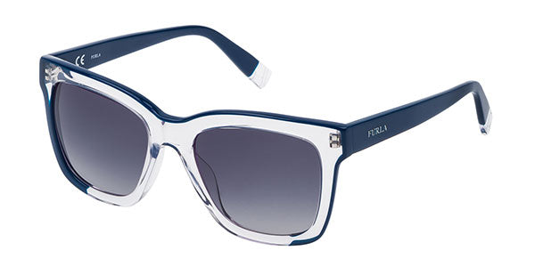 Furla Women's Sunglasses Classic Square Clear/Blue