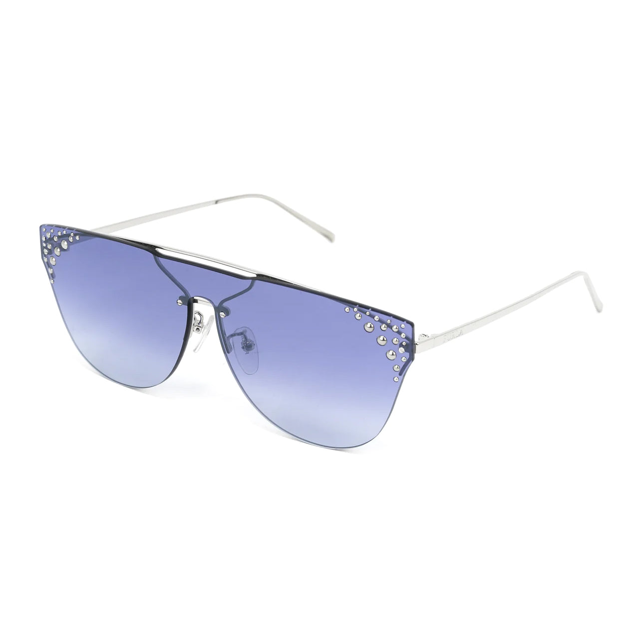 Furla Women's Sunglasses Rimless Browline Silver/Blue