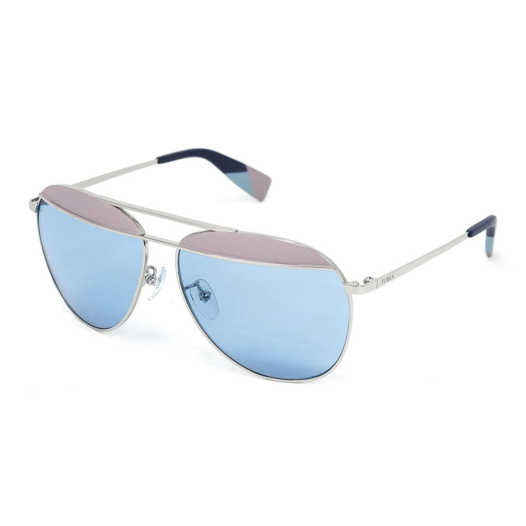 Furla Women's Sunglasses Pilot Silver/Blue