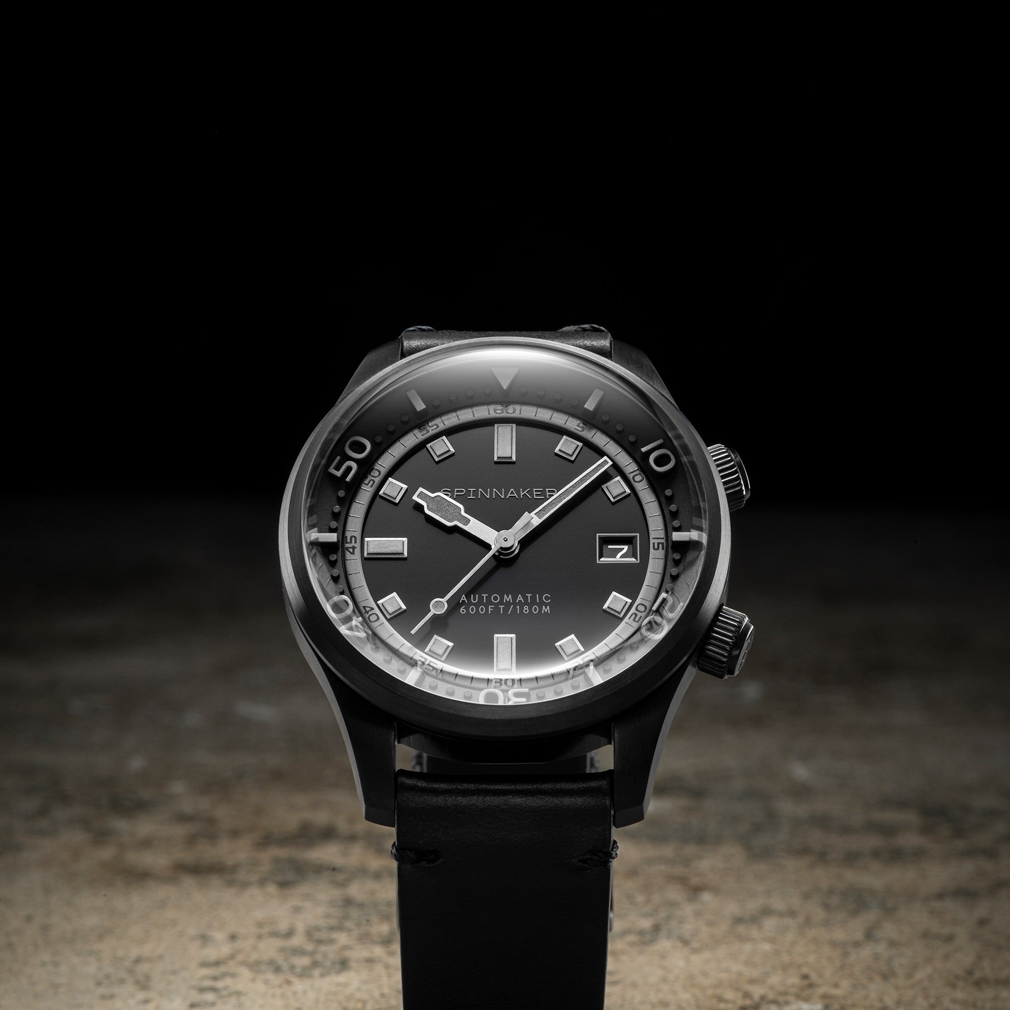 Spinnaker Bradner Men's Black Vintage Automatic Watch