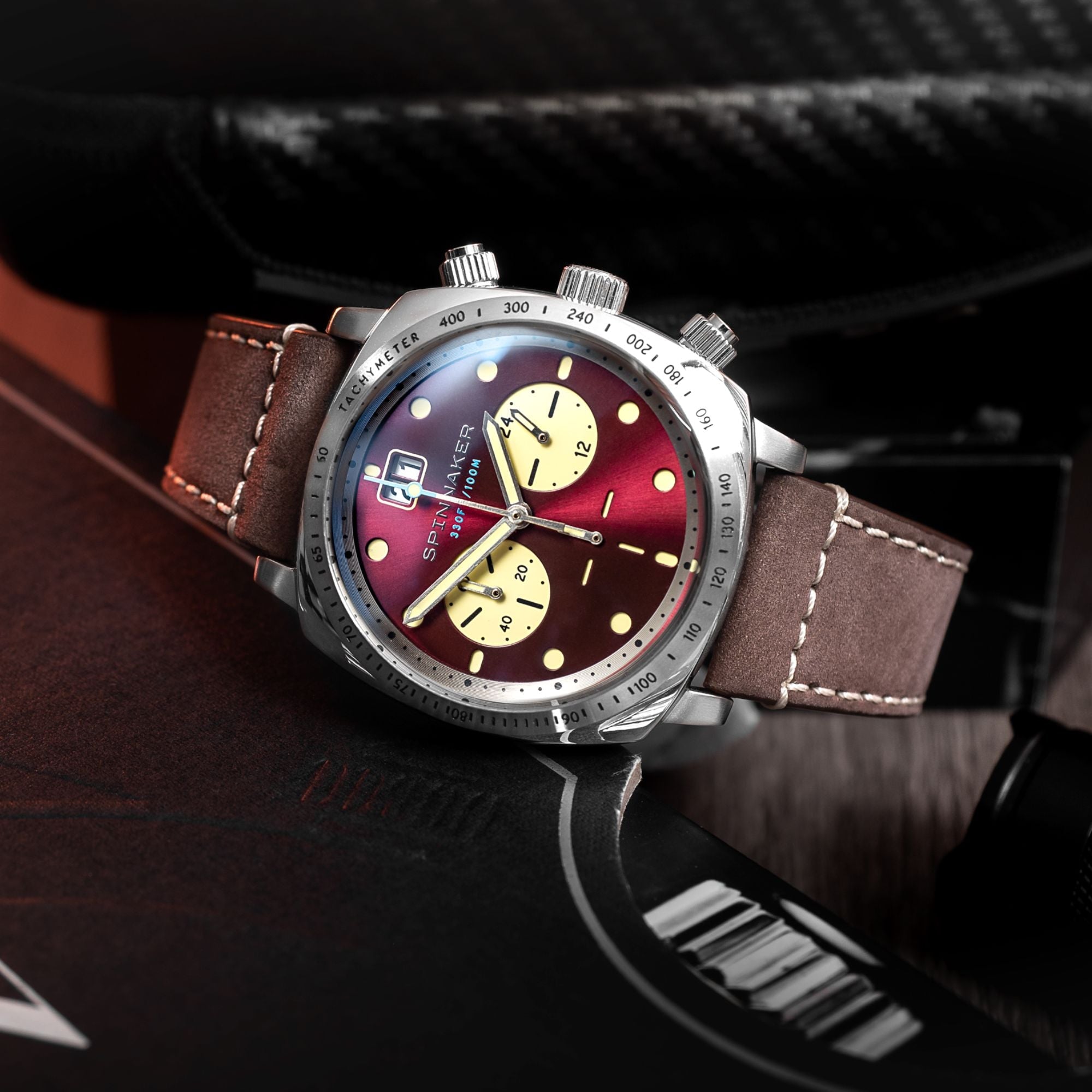 Spinnaker Hull Men's Red Retro Chronograph Watch
