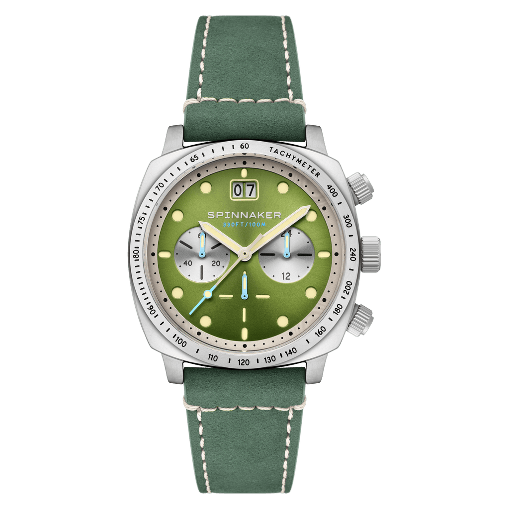 Spinnaker Hull Men's Green Retro Chronograph Watch