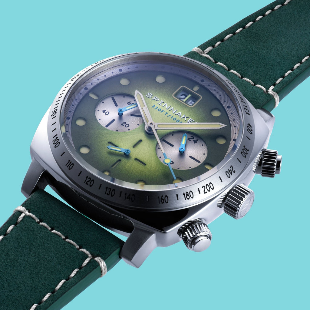 Spinnaker Hull Men's Green Retro Chronograph Watch