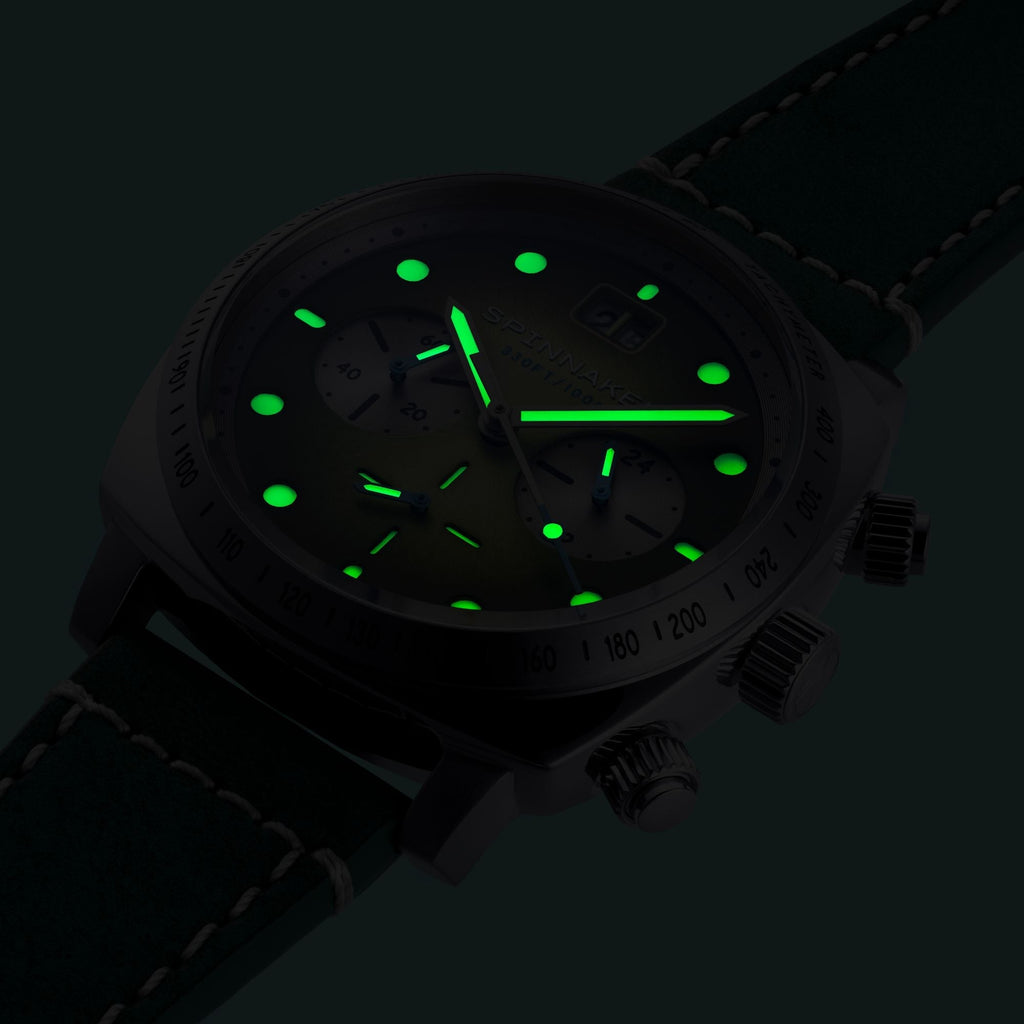 Spinnaker Hull Men's Green Retro Chronograph Watch