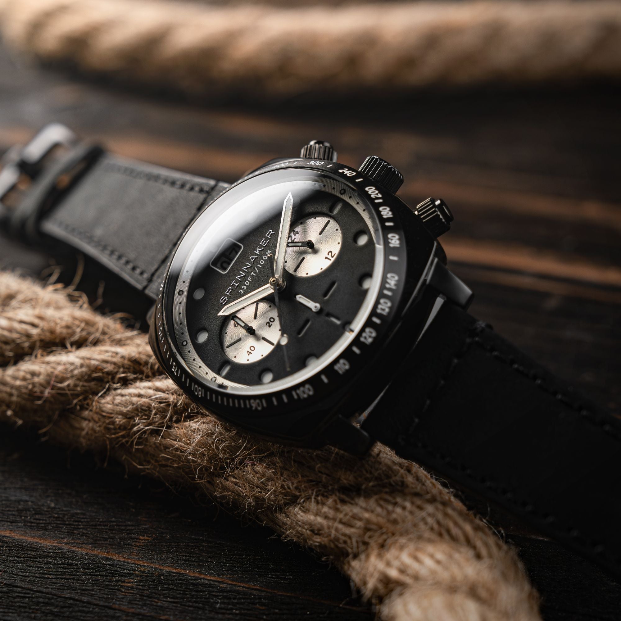 Spinnaker Hull Men's Retro Black Chronograph Watch