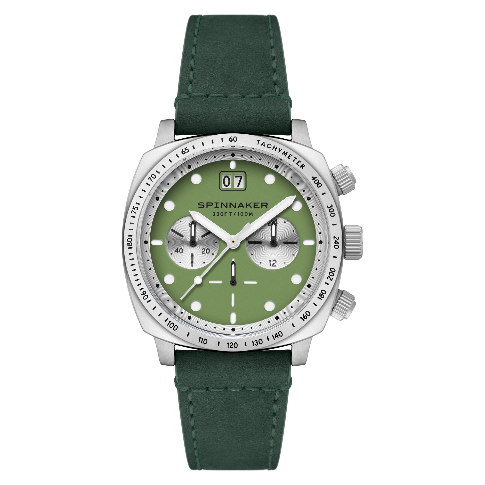 Spinnaker Hull Green Chronograph Men’s Watch with Leather Strap