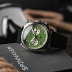 Spinnaker Hull Green Chronograph Men’s Watch with Leather Strap