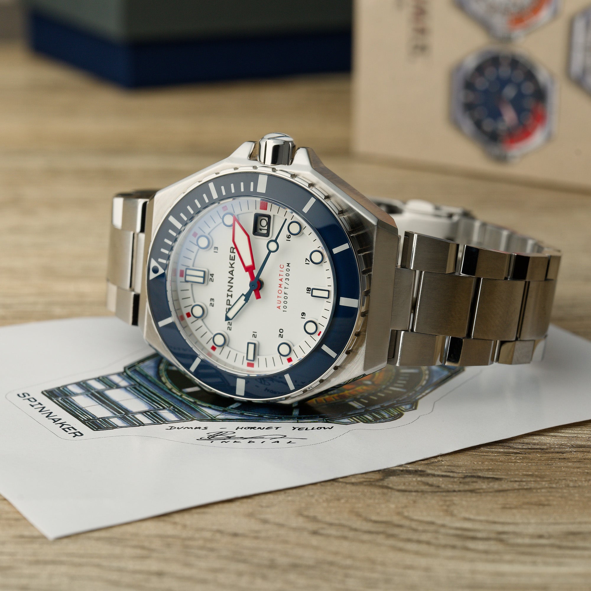 Spinnaker Dumas Men’s 300m White Dial Automatic Dive Watch