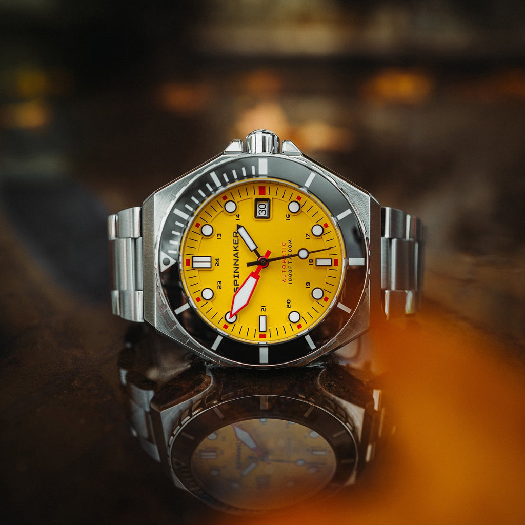 Spinnaker Dumas Men’s 300m Yellow Automatic Dive Watch