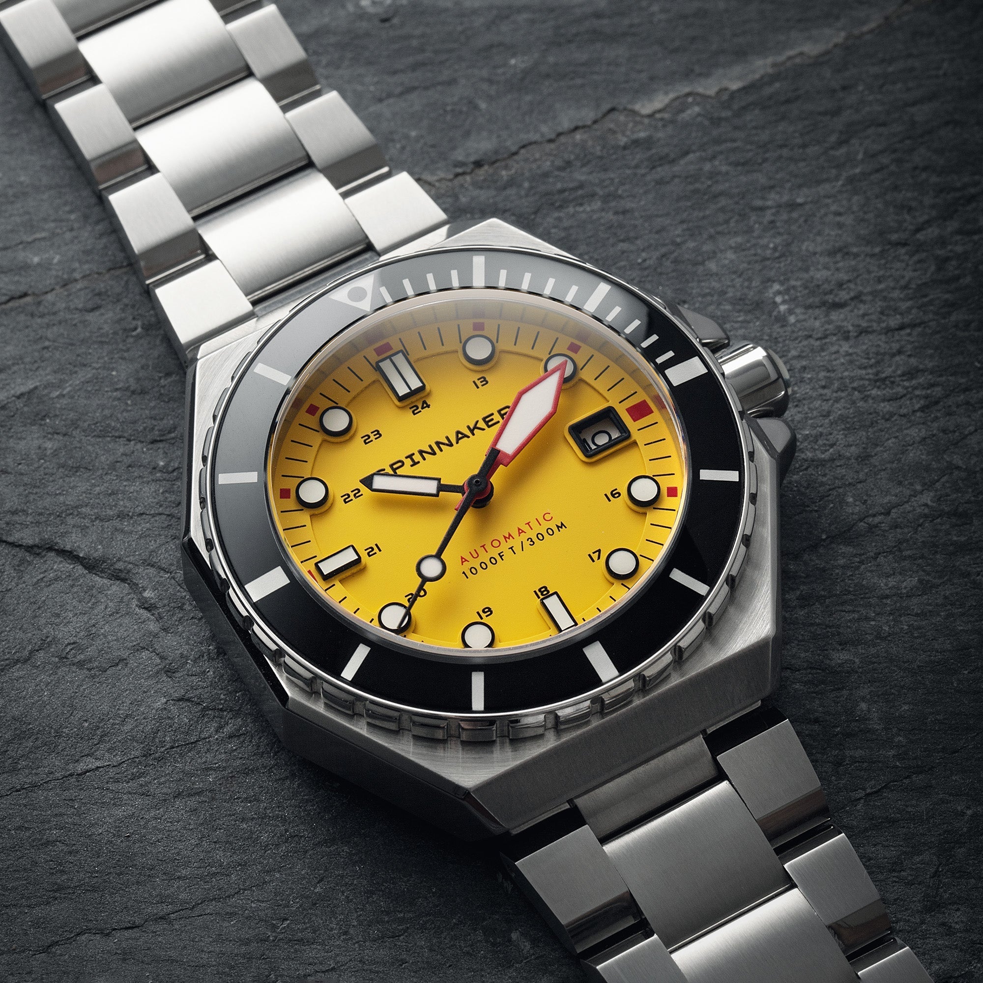 Spinnaker Dumas Men’s 300m Yellow Automatic Dive Watch