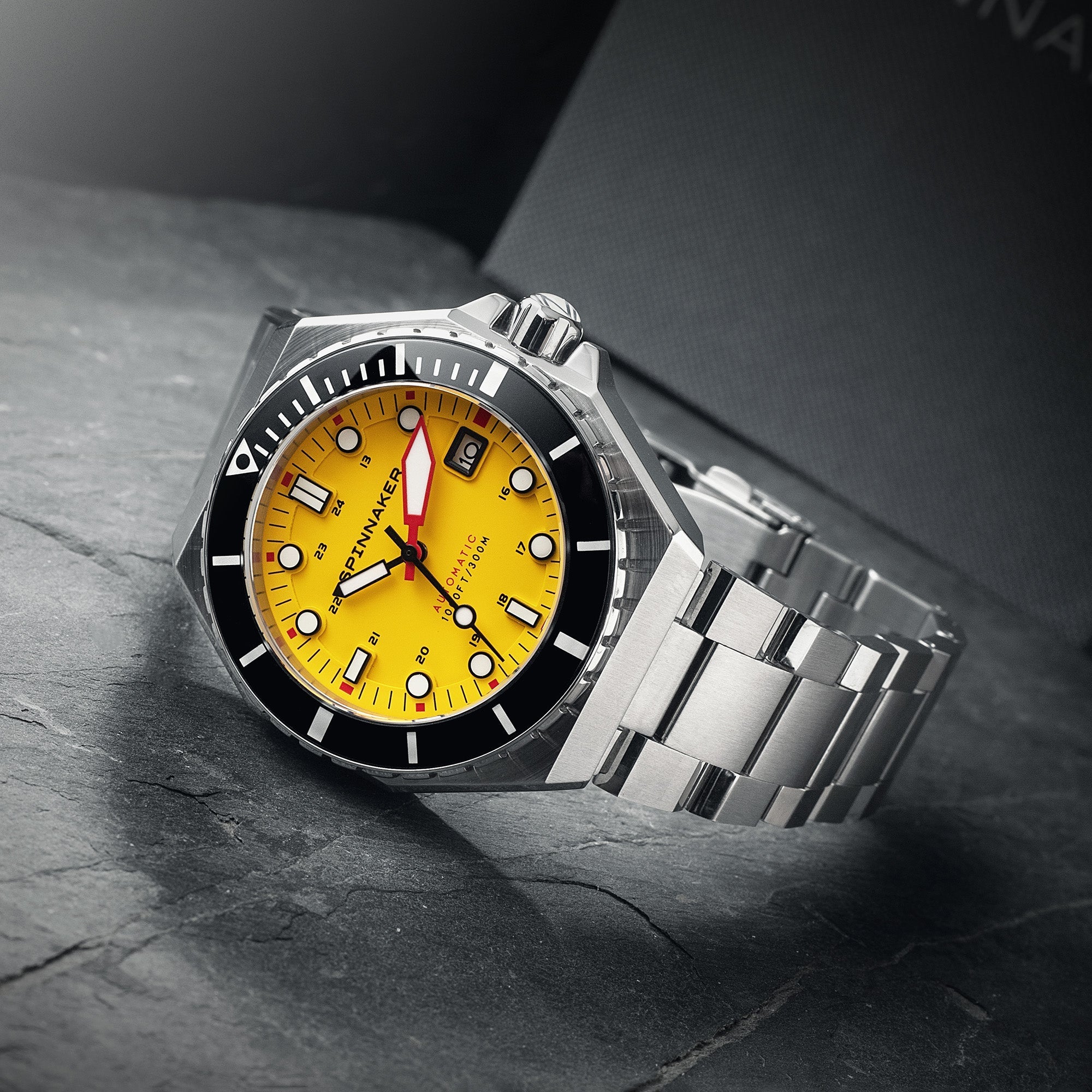 Spinnaker Dumas Men’s 300m Yellow Automatic Dive Watch